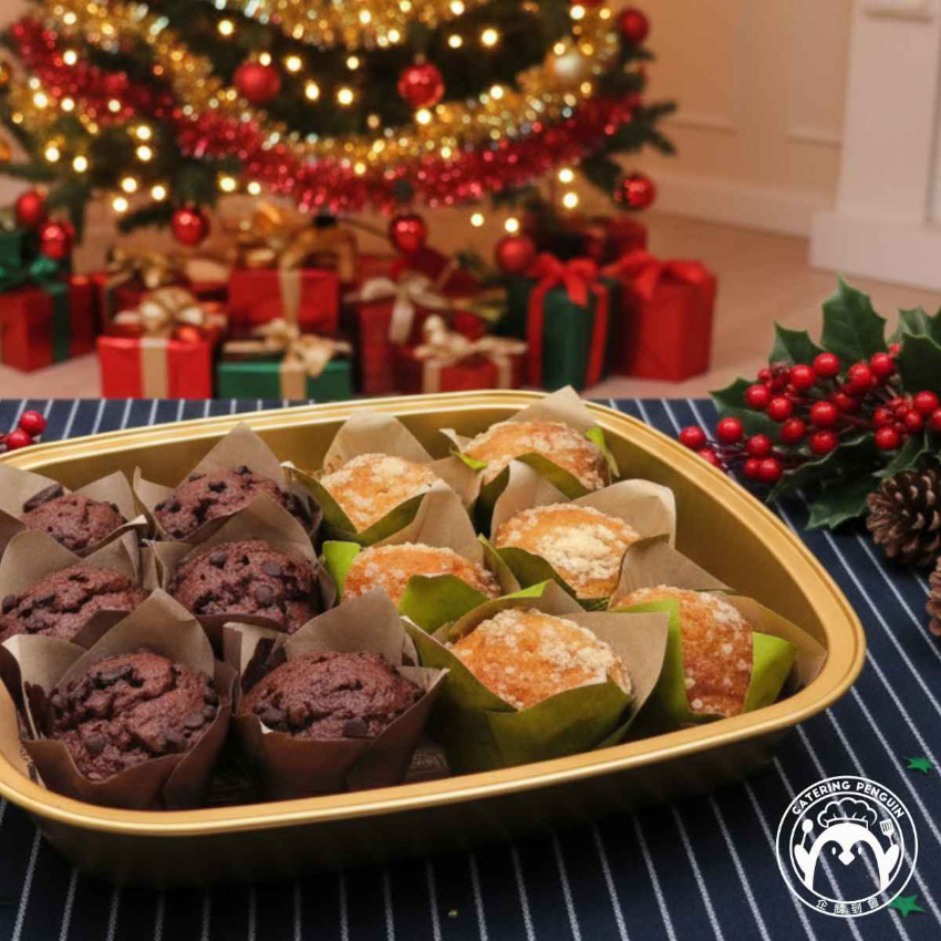 Mini雙色鬆餅:朱古力,蘋果玉桂(12件)