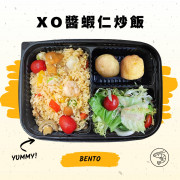 XO醬蝦仁炒飯配田園沙律+雲呢拿忌廉泡芙(2件)