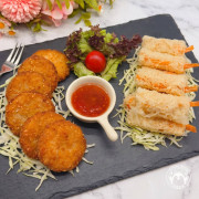 東南亞拼盤(各6件):泰式蝦餅,鳳尾蝦網春卷